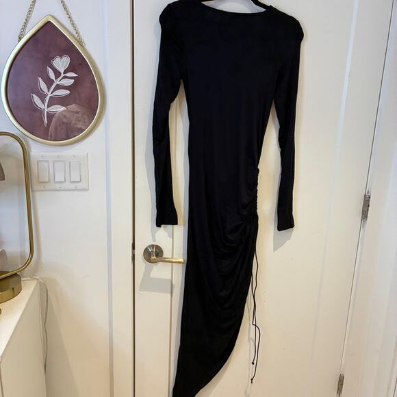 NWT OW Collection Black Long Sleeve Asymmetrical Dress Sz Large MSRP $220 - Picture 7 of 13